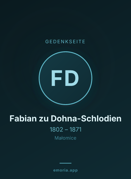 Gedenkportrait von Fabian zu Dohna-Schlodien