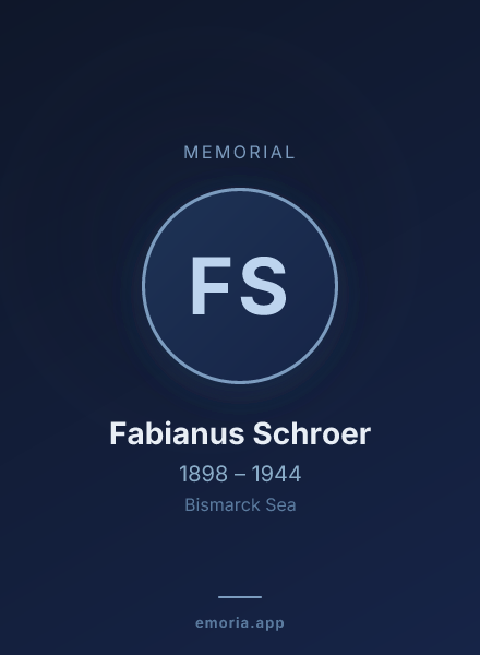 Memorial portrait of Fabianus Schroer