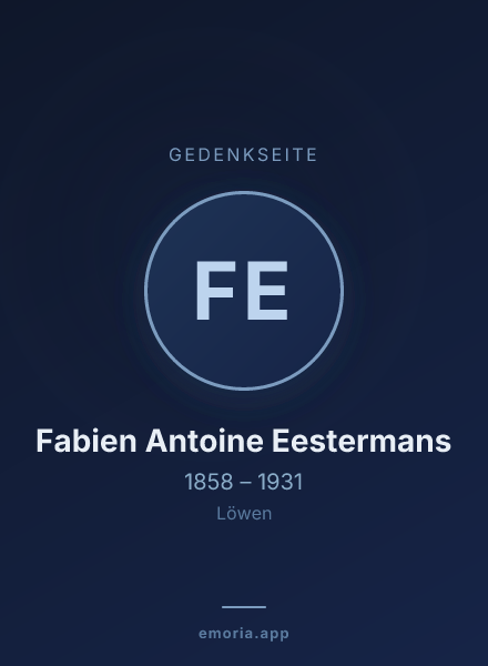 Gedenkportrait von Fabien Antoine Eestermans