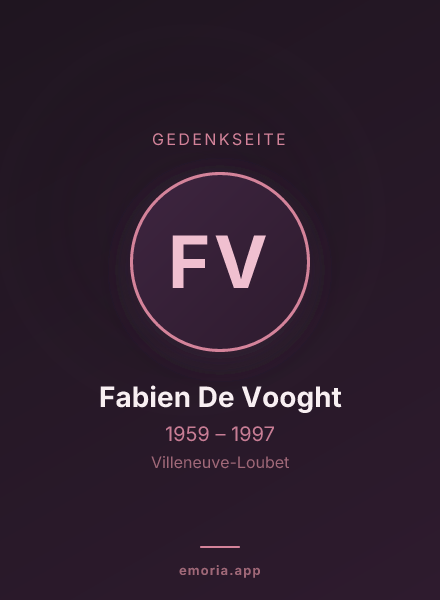 Gedenkportrait von Fabien De Vooght