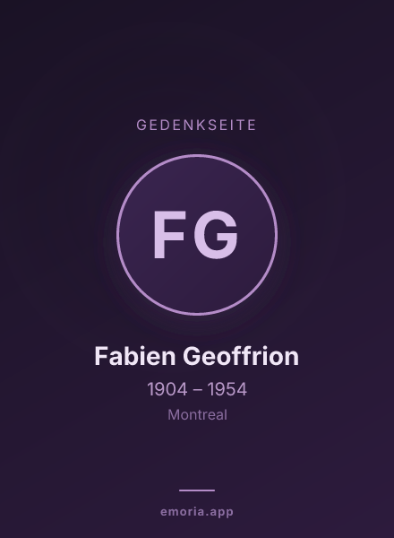 Gedenkportrait von Fabien Geoffrion