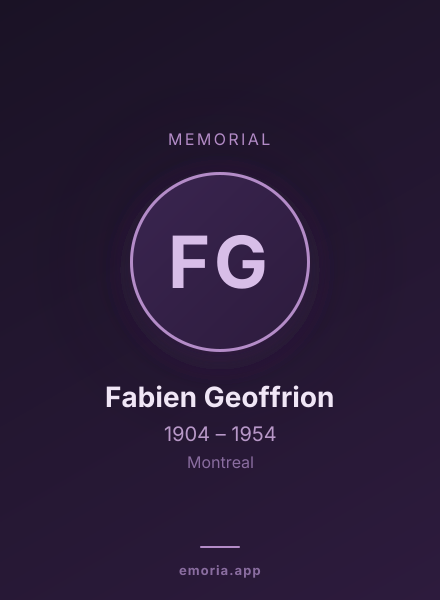 Memorial portrait of Fabien Geoffrion