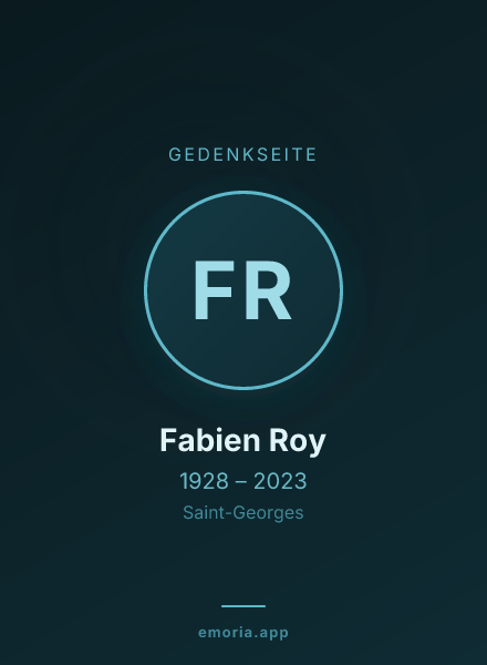 Gedenkportrait von Fabien Roy