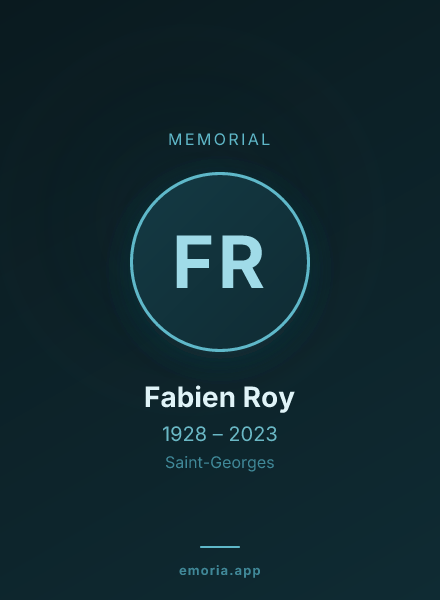 Memorial portrait of Fabien Roy