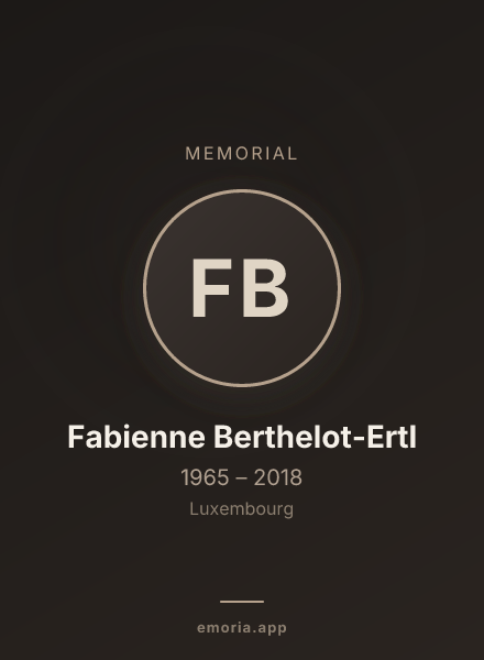 Memorial portrait of Fabienne Berthelot-Ertl