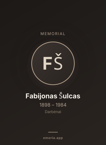 Memorial portrait of Fabijonas Šulcas