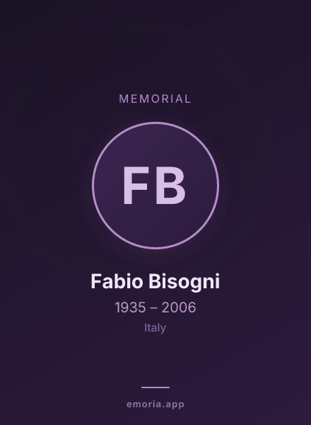 Memorial portrait of Fabio Bisogni