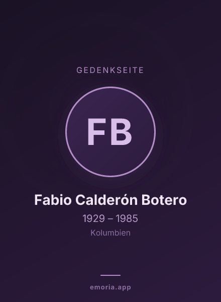 Gedenkportrait von Fabio Calderón Botero