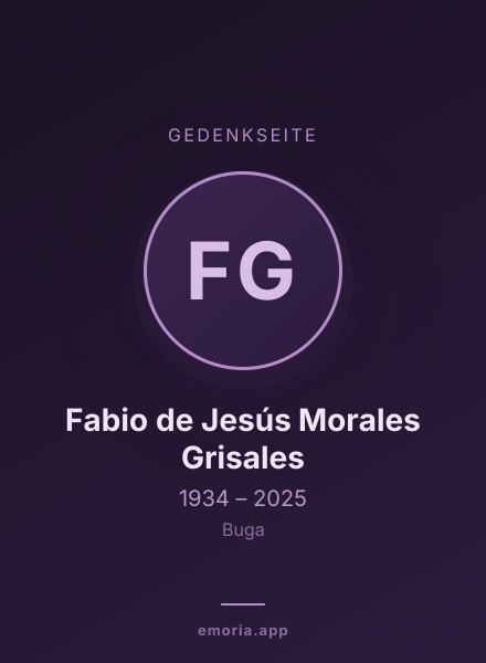 Gedenkportrait von Fabio de Jesús Morales Grisales