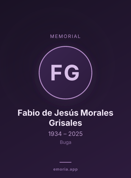 Memorial portrait of Fabio de Jesús Morales Grisales