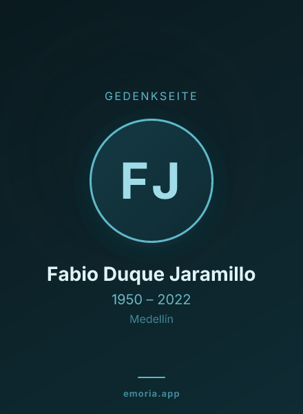 Gedenkportrait von Fabio Duque Jaramillo