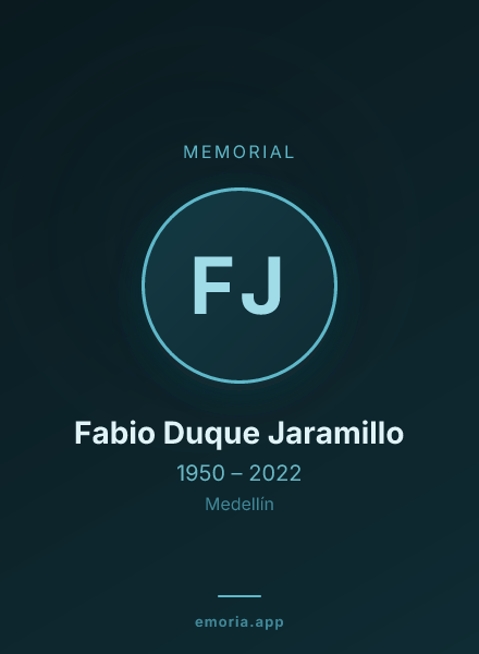 Memorial portrait of Fabio Duque Jaramillo