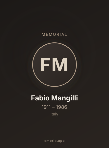 Memorial portrait of Fabio Mangilli