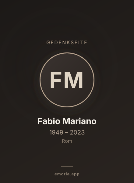Gedenkportrait von Fabio Mariano
