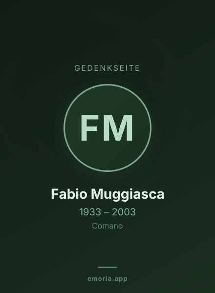 Gedenkportrait von Fabio Muggiasca