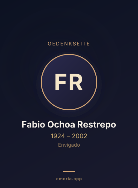 Gedenkportrait von Fabio Ochoa Restrepo