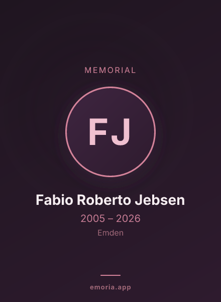 Memorial portrait of Fabio Roberto Jebsen