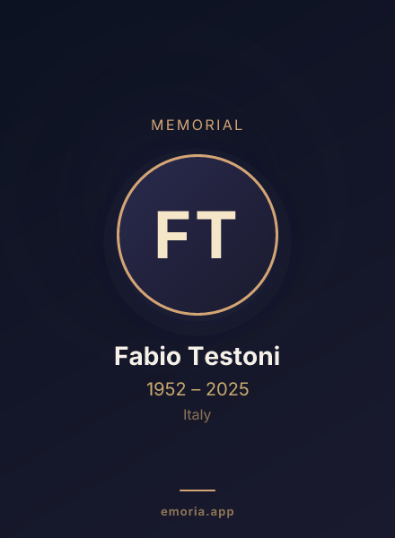 Memorial portrait of Fabio Testoni