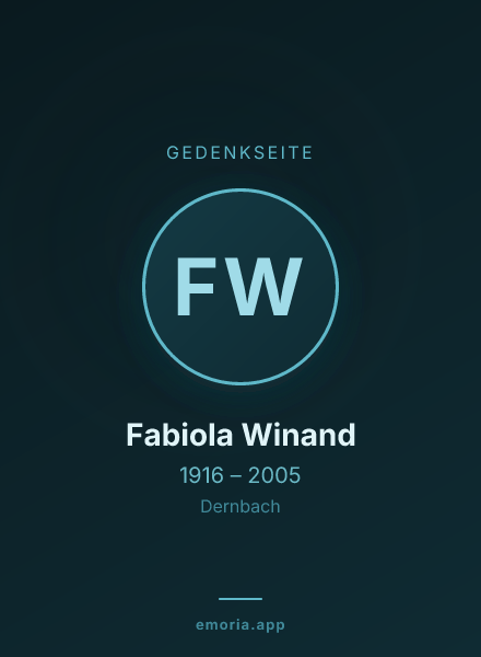 Gedenkportrait von Fabiola Winand