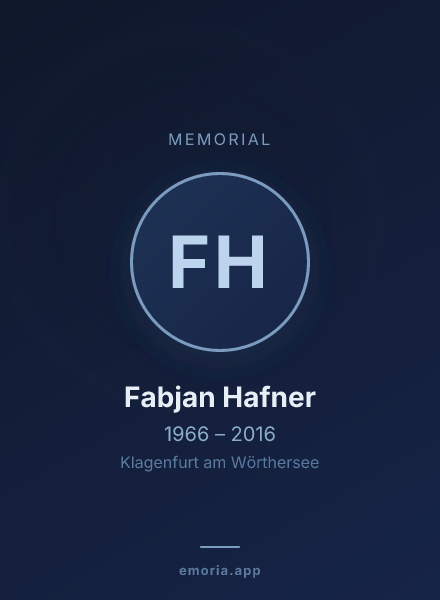 Memorial portrait of Fabjan Hafner