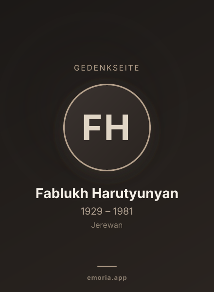 Gedenkportrait von Fablukh Harutyunyan