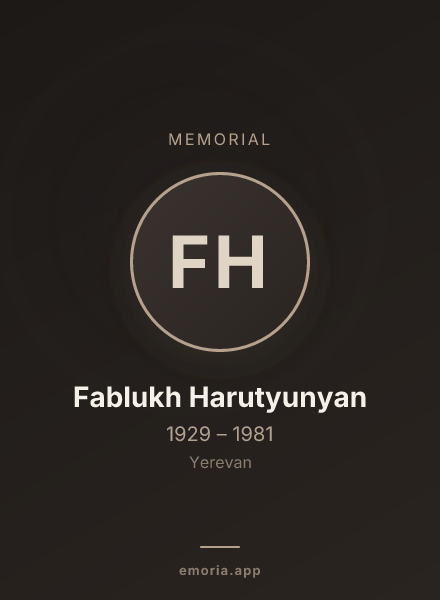 Memorial portrait of Fablukh Harutyunyan