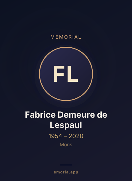 Memorial portrait of Fabrice Demeure de Lespaul