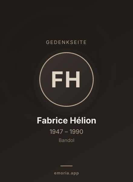 Gedenkportrait von Fabrice Hélion