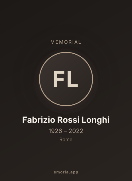 Memorial portrait of Fabrizio Rossi Longhi