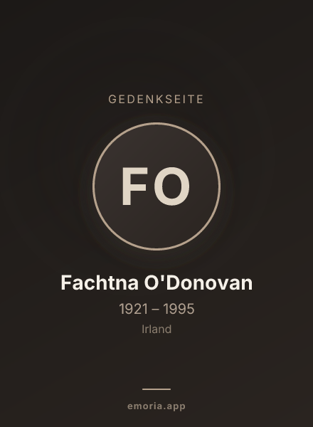 Gedenkportrait von Fachtna O'Donovan