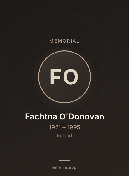 Memorial portrait of Fachtna O'Donovan