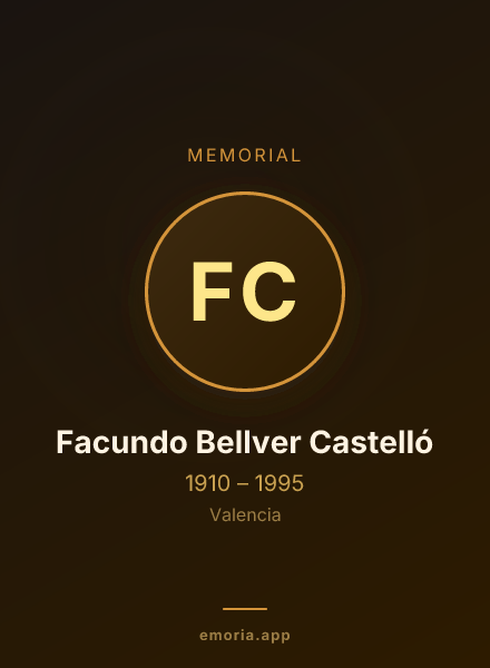 Memorial portrait of Facundo Bellver Castelló