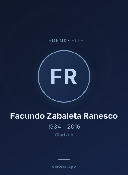 Gedenkportrait von Facundo Zabaleta Ranesco