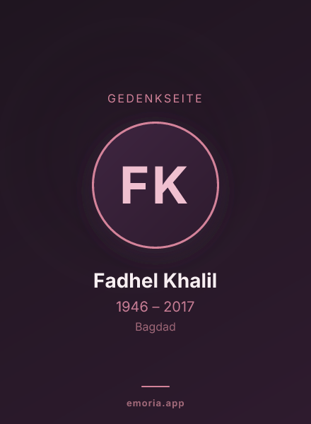 Gedenkportrait von Fadhel Khalil
