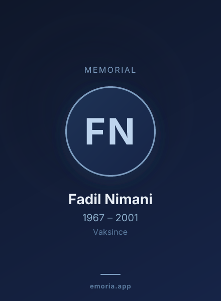Memorial portrait of Fadil Nimani