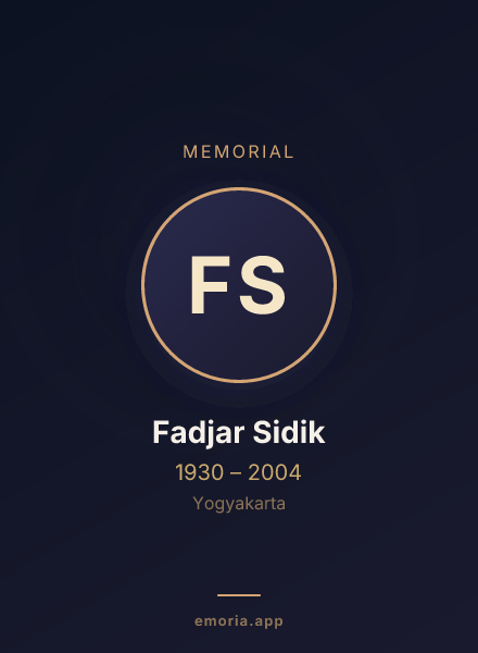 Memorial portrait of Fadjar Sidik