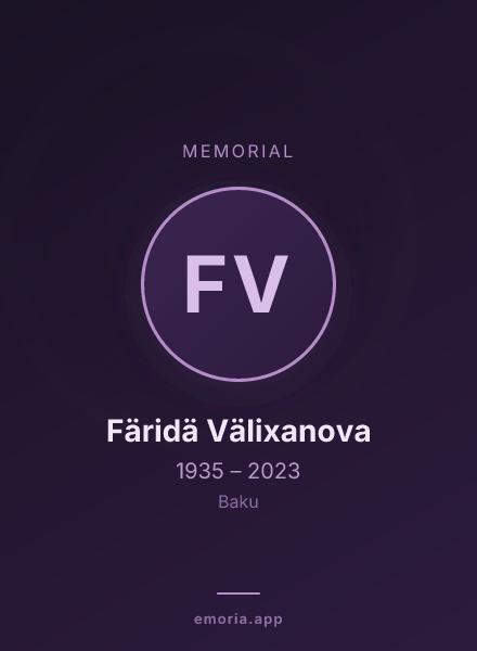 Memorial portrait of Färidä Välixanova