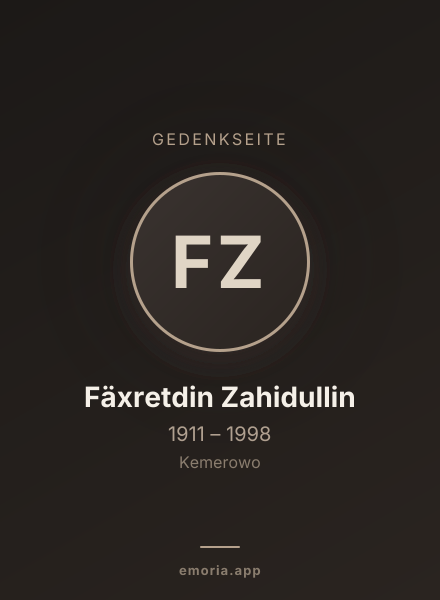 Gedenkportrait von Fäxretdin Zahidullin
