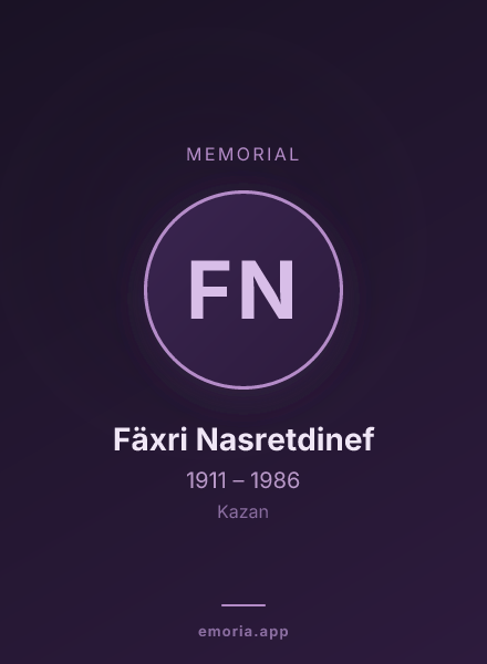 Memorial portrait of Fäxri Nasretdinef
