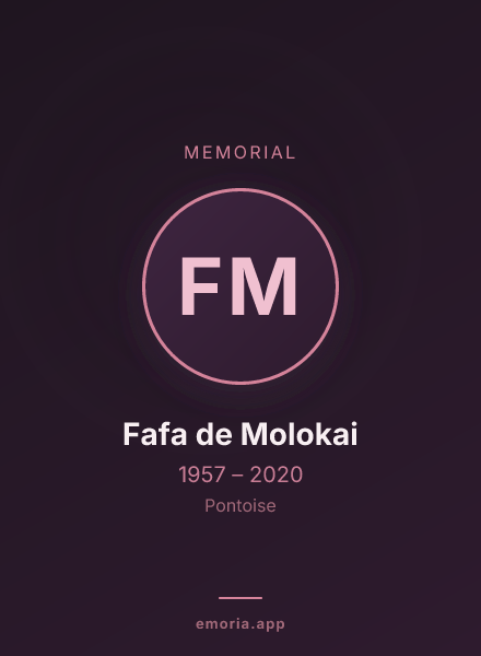 Memorial portrait of Fafa de Molokai