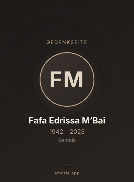 Gedenkportrait von Fafa Edrissa M’Bai