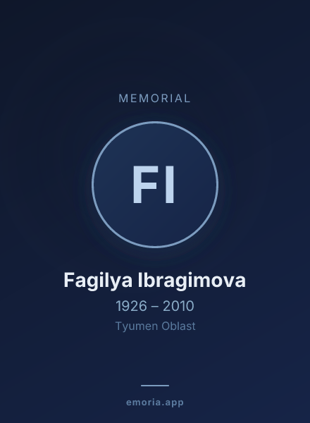 Memorial portrait of Fagilya Ibragimova