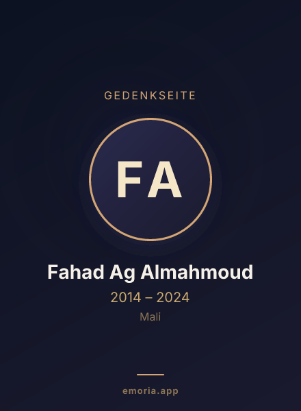 Gedenkportrait von Fahad Ag Almahmoud