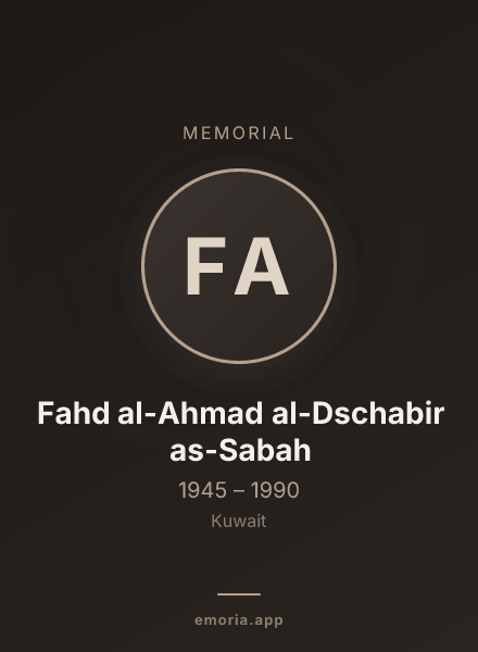 Memorial portrait of Fahd al-Ahmad al-Dschabir as-Sabah