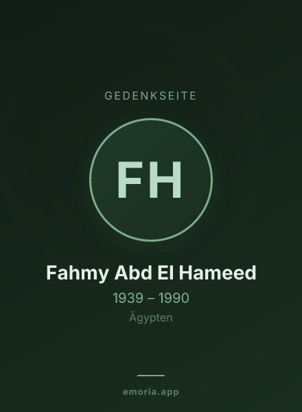 Gedenkportrait von Fahmy Abd El Hameed