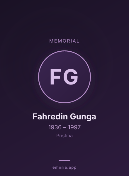 Memorial portrait of Fahredin Gunga