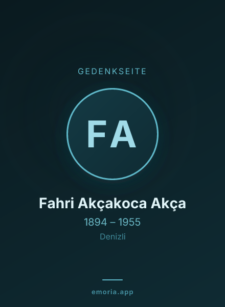 Gedenkportrait von Fahri Akçakoca Akça