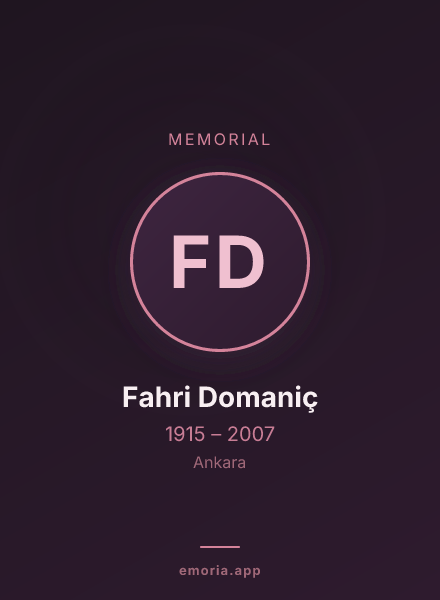 Memorial portrait of Fahri Domaniç