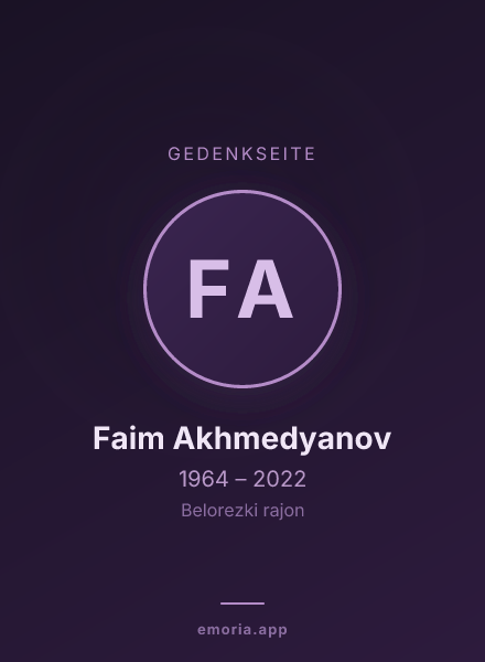 Gedenkportrait von Faim Akhmedyanov