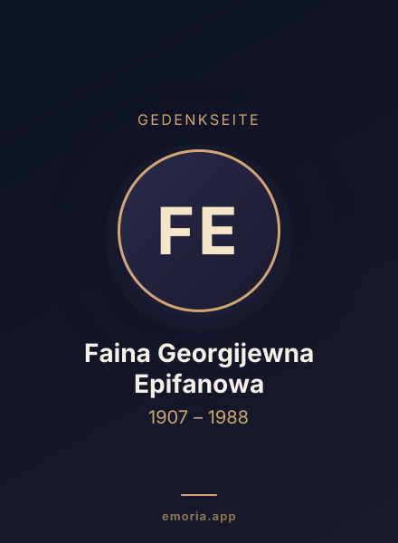 Gedenkportrait von Faina Georgijewna Epifanowa